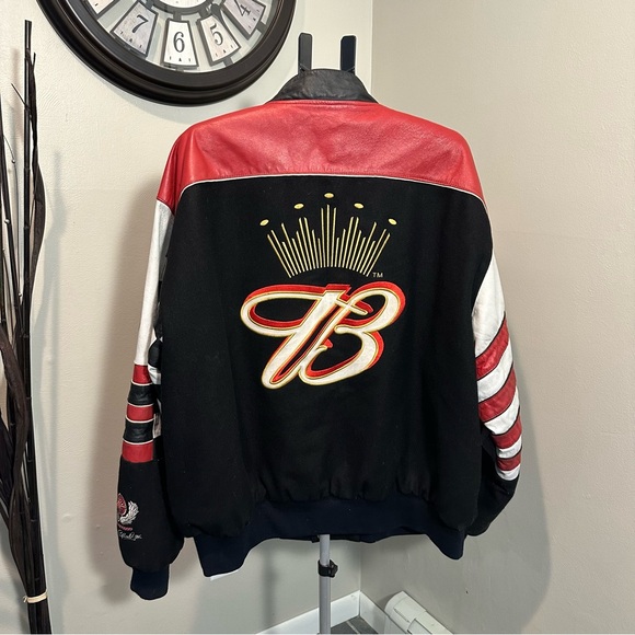 Dale Earnhardt Jr NASCAR Racing Reversible Wool Leather Jacket/Coat Size 3XL - Picture 2 of 13